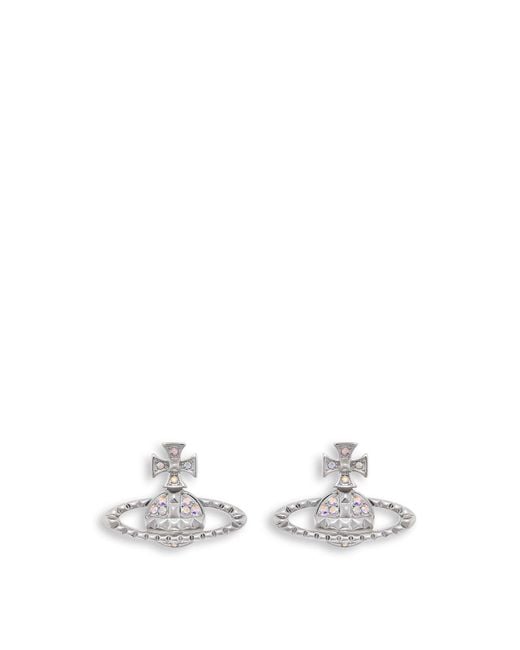 Vivienne Westwood White Mayfair Bas Relief Crystal Earrings