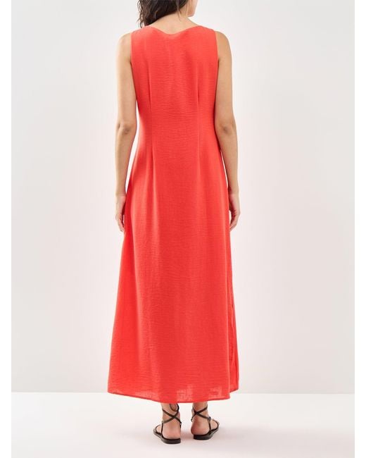 Vero Moda Red Sleeveless Round Neck Maxi Dress