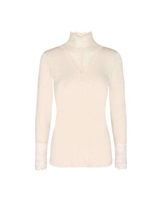 Soya Concept White Women's Marica Lace High Neck Top