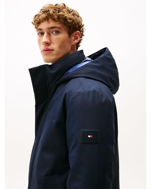 Tommy Hilfiger Blue Water Repellent Thermal Padded Parka for men