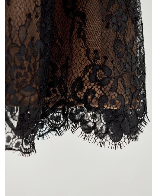 Self-Portrait Black Lace Midi Skirt