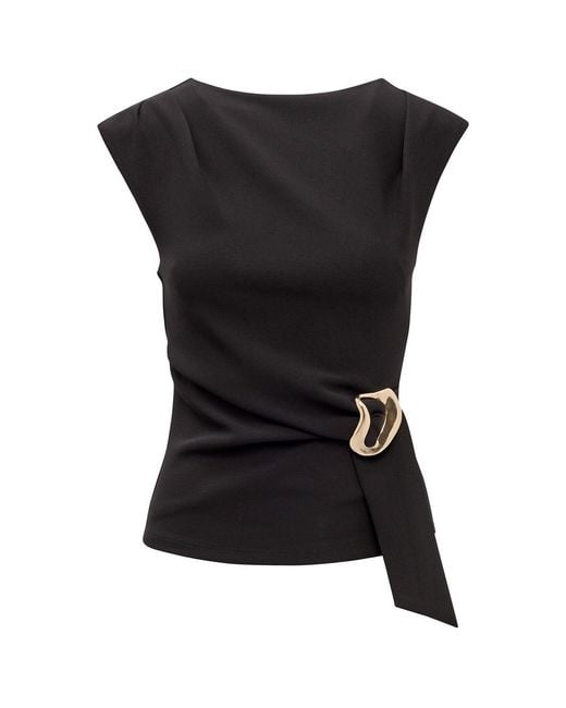 Forever New Black Serena Hardware Detail Blouse