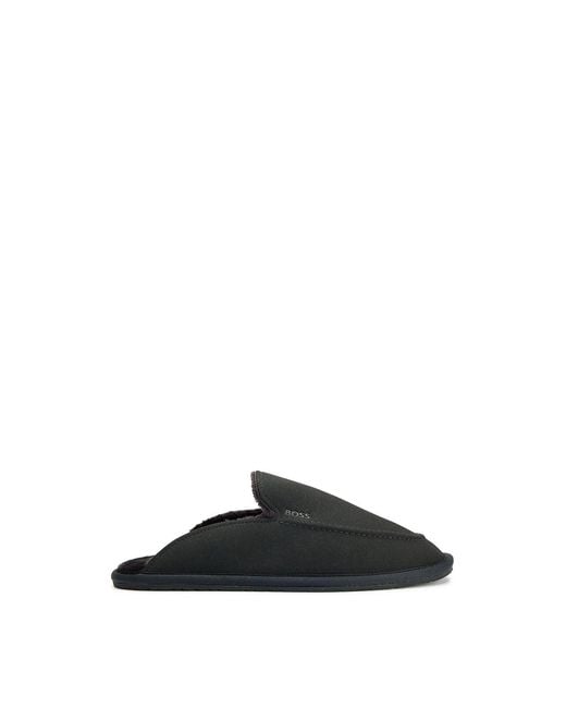 Boss Black Home Mule Textile Slippers for men