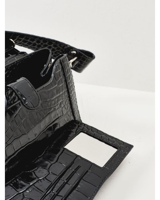 Vivienne Westwood Black Hazel Croc Medium Shoulder Bag