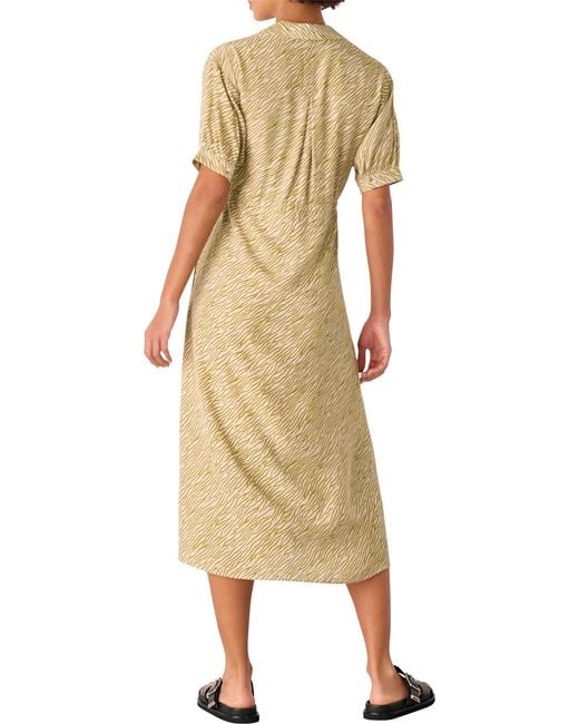 Whistles Metallic Multi Tiger Flame Midi Dress