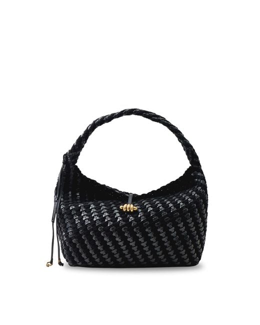 Gianni Chiarini Black Aurelie Woven Shoulder Bag