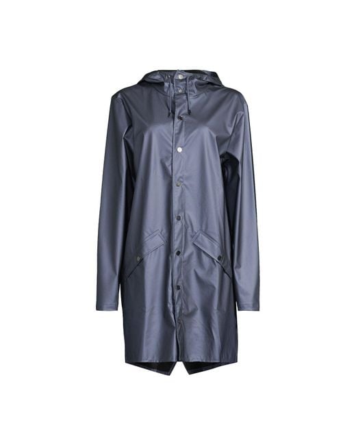 Rains Blue Long Jacket