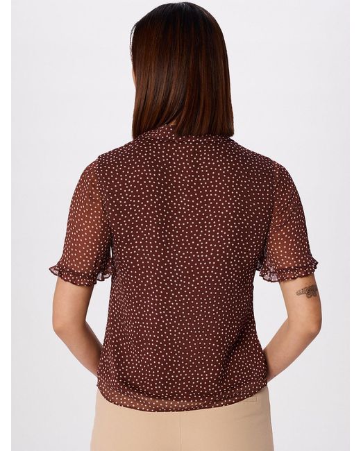 Whistles Red Polka Dot Sheer Sleeve Blouse