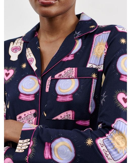 Chelsea Peers Blue Tarot Card Recycled Long Pyjama Set