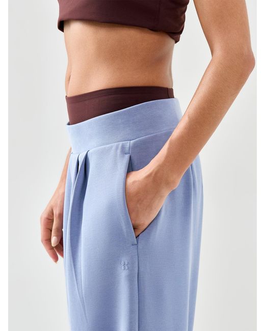 Sweaty Betty Blue Sand Wash Wide Leg Trouser