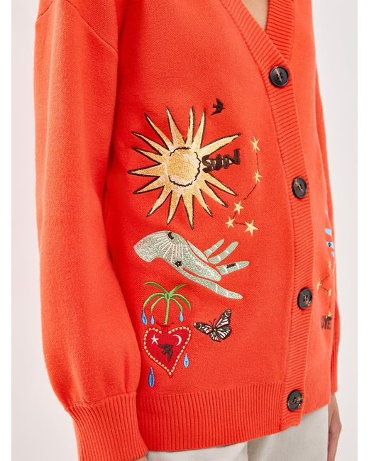 Never Fully Dressed Red Tomato Celestial Cardigan