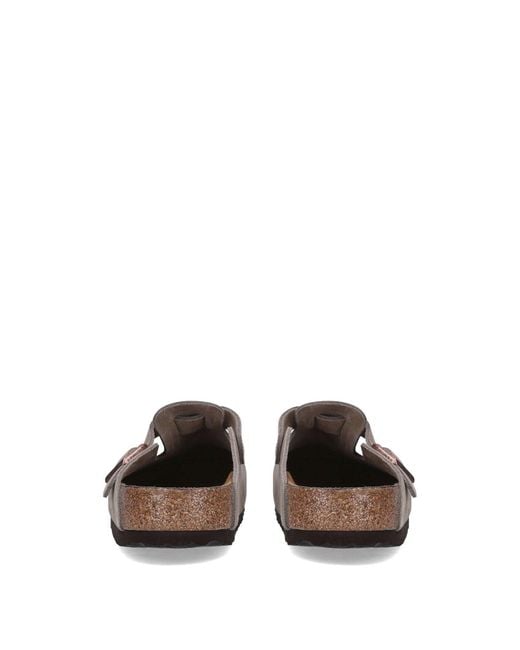Birkenstock Gray Boston Buckle Suede Clogs Taupe for men