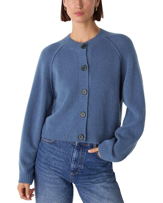 Whistles Blue Mix Crew Cardigan