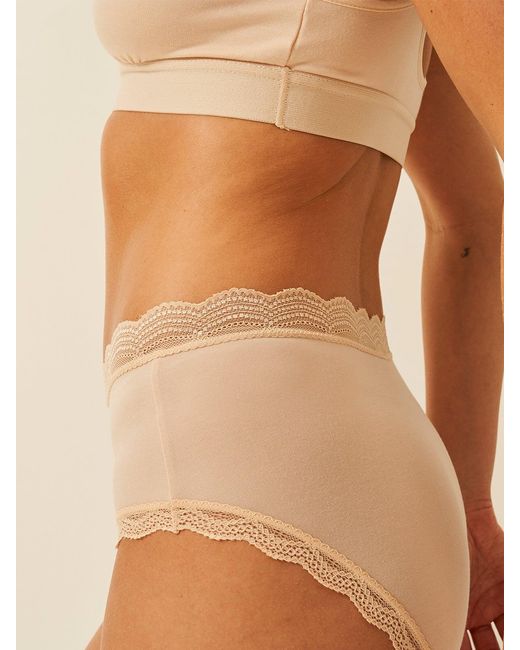 Stripe & Stare White High Rise Knicker 4 Pack Nude