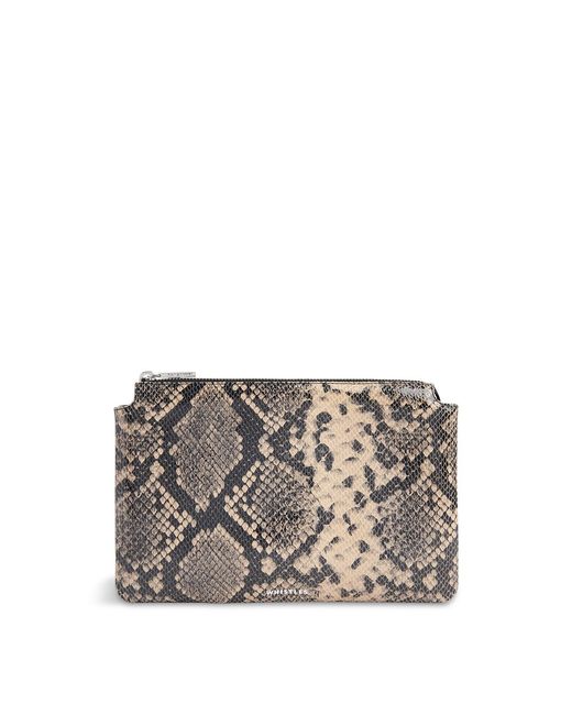 Whistles Gray Women's Elita Snake Double Clutch