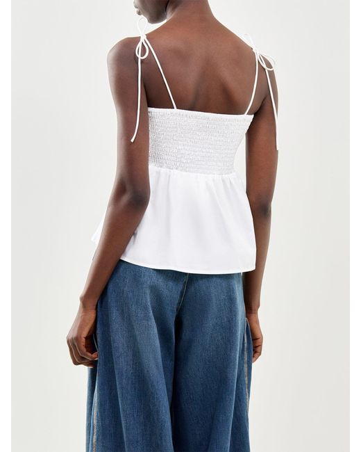 SELECTED White Delia Strap Top