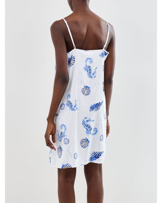 Cyberjammies Blue Sea Horse Stripe Short Nightdress