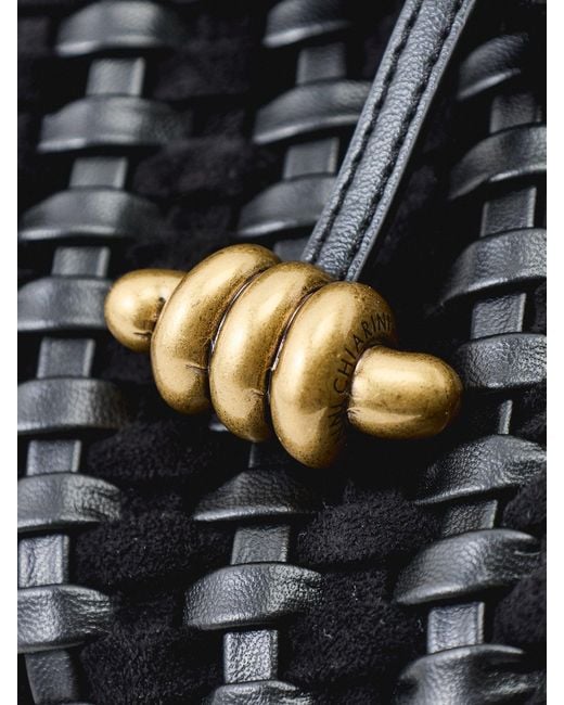 Gianni Chiarini Black Aurelie Woven Shoulder Bag