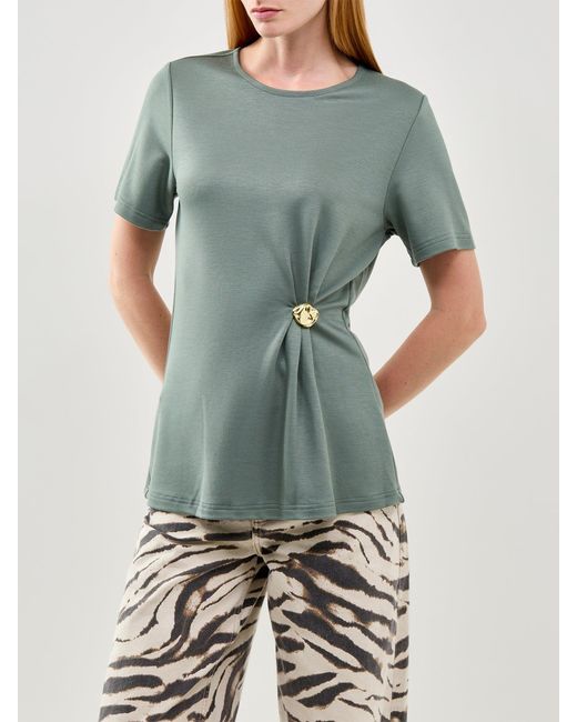 Vero Moda Green Vira Short Sleeve Midi Top