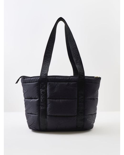 Barbour Black Monaco Baffle Quilted Tote Bag