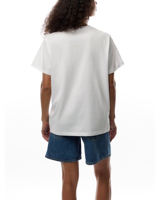 Ganni White Basic Jersey Bunny Relaxed T-Shirt