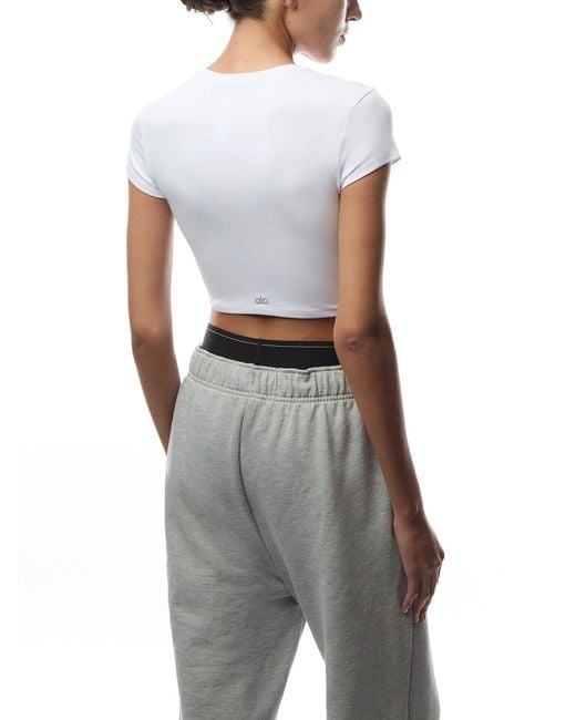 Alo Yoga Soft Crop Finesse Short Sleeve in Ultra Mint Size XS