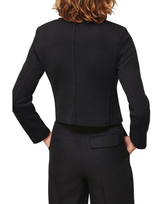 Whistles Black Women's Collarless Jersey Jacket
