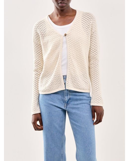 SELECTED Natural Ivy Structure Knit Cardigan