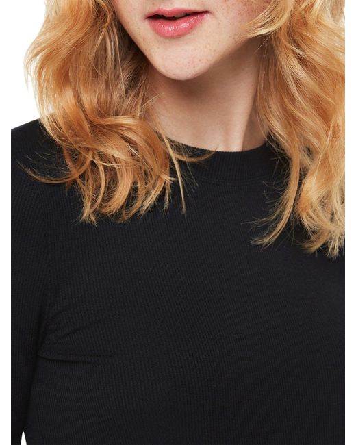 Whistles Black Women's Essential Ribbed Crew