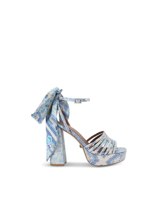 Kurt Geiger Blue Pierra Ankle Tie Platform