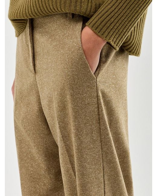 Marella Natural Virgin Wool & Silk Blend Poggio Trousers
