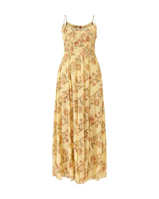 Free People Metallic Ciella Printed Smock Dress