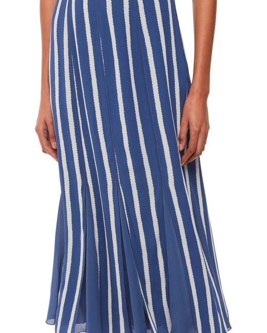 Whistles Blue Women's Crinkle Stripe Midi Dress