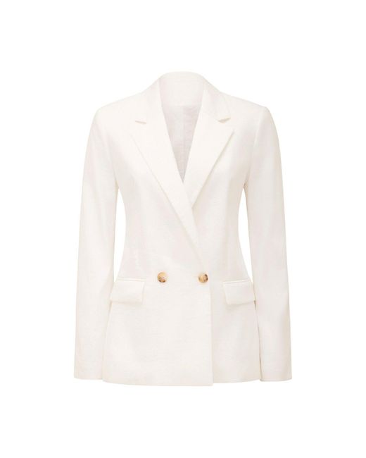 Forever New White Women's Alex Double Breasted Blazer