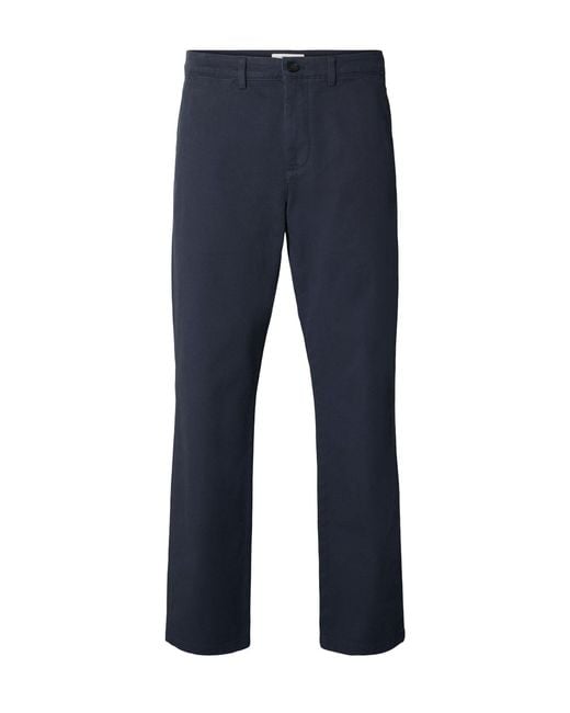 SELECTED Blue Straight Miles Twill Trousers for men