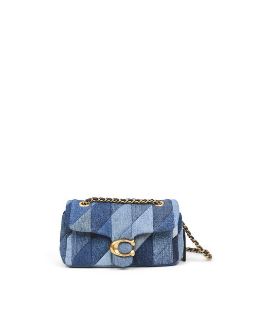 COACH Blue Tabby Shoulder Bag 20 With Patchwork Quilting