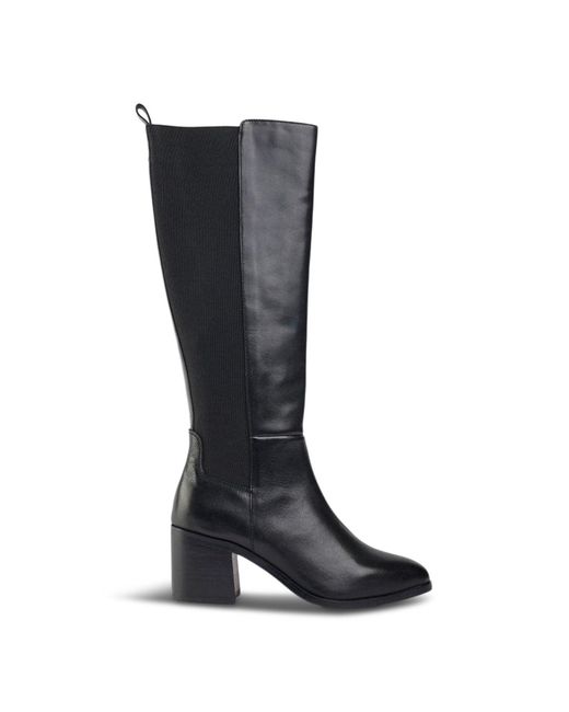 Sole Black Gillie Elasticated Knee High Boots