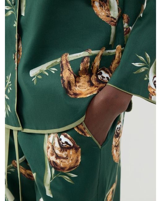 Cyberjammies Green Sloth Print Pyjama Bottoms