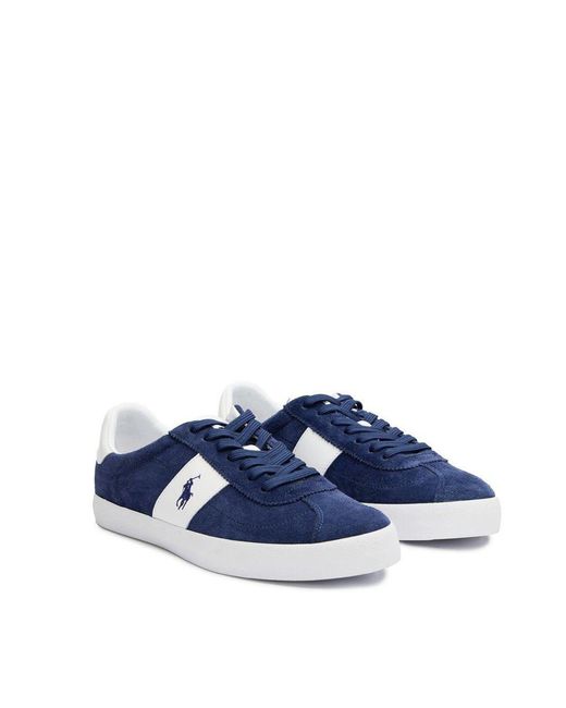 Polo Ralph Lauren Blue Ralph Lauren Court Vulc Suede Trainers for men