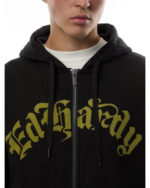 Ed Hardy Black Skull Out Of Hell Zip Thru Hoodie for men