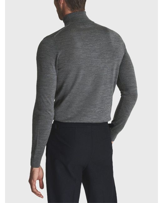 Reiss Gray Caine Merino Wool Rollneck for men
