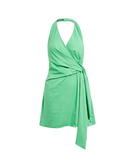 Forever New Green Gianna Halter Neck Tie Mini Dress