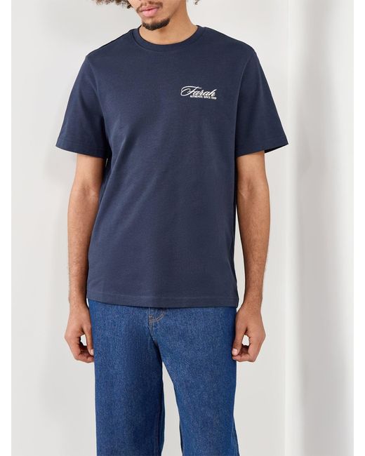 Farah Blue Graphic Organic T-Shirt for men
