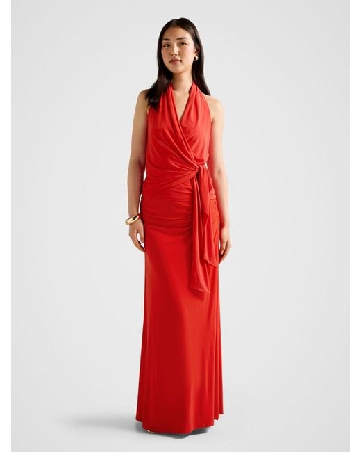 Forever New Red Gianna Wrap Halter Neck Top