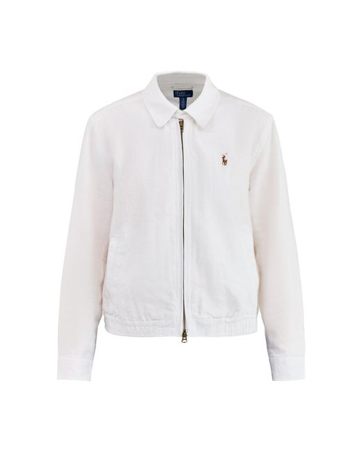 Polo Ralph Lauren White Short Trucker Windbreaker