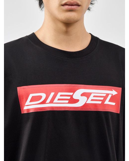 DIESEL Black Big Logo T-Shirt for men
