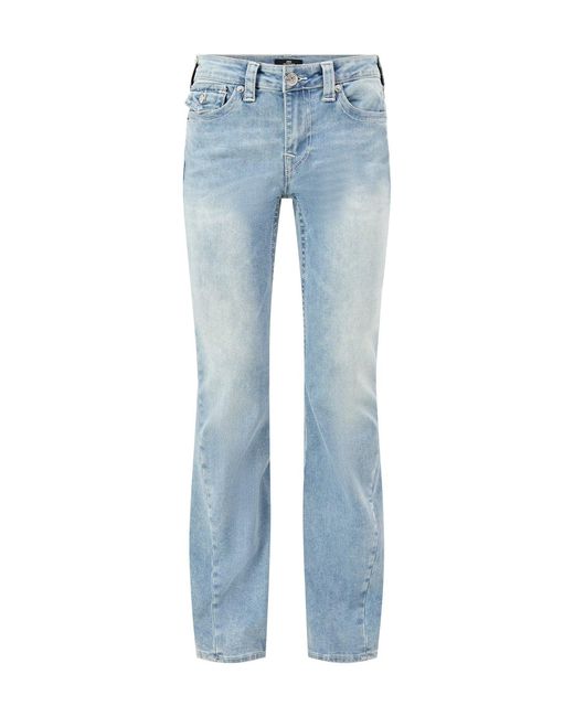 True Religion Blue Joey Mid Rise Flare Flap Jeans