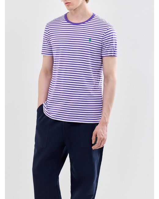 Polo Ralph Lauren Purple Striped T Shirt for men