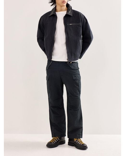FRIZMWORKS Blue Heavy Canvas Destroyed Work Jacket for men