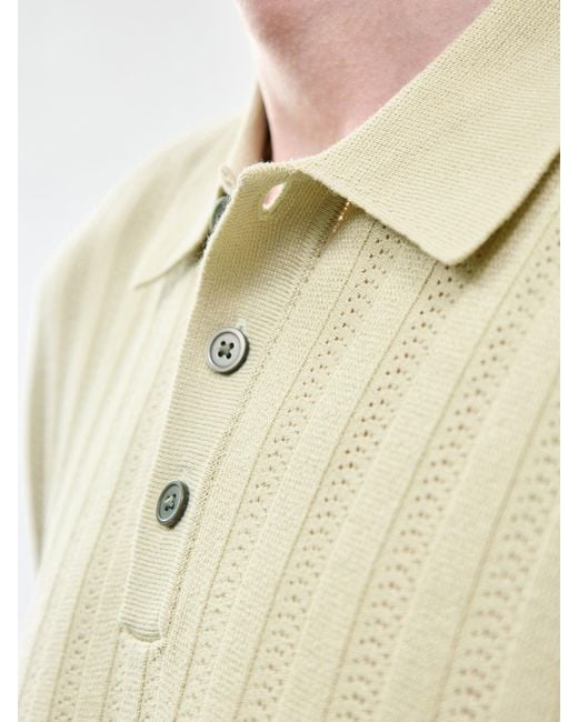 Jack & Jones Natural William Structure Knit Polo Shirt for men